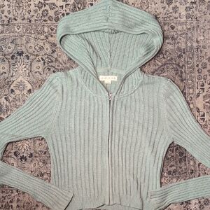 Teal Green Hooded Zip Up By Aeropostale Mint Sage Green Ribbed Hoodie
